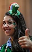 17 March 2019; Team Ireland volunteer Ann Marie Jennings, from Newry, enjoying the St Patrick's Day celebrations on Day Three of the 2019 Special Olympics World Games in the Abu Dhabi National Exhibition Centre, Abu Dhabi, United Arab Emirates. Photo by Ray McManus/Sportsfile