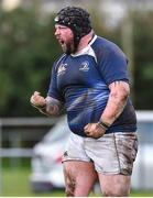 17 March 2019; Dylan Quinn of Longford RFC celebrates after the final whistle at the Bank of Ireland Leinster Provincial Towns Cup Quarter-Final match between Longford RFC and Kilkenny RFC at Longford RFC in Longford. Photo by Matt Browne/Sportsfile