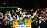 17 March 2019; Joint-captains Ciarán McGrath, left, and Micheál Lundy of Corofin lift The Andy Merrigan Cup following the AIB GAA Football All-Ireland Senior Club Championship Final match between Corofin and Dr Crokes at Croke Park in Dublin. Photo by Harry Murphy/Sportsfile