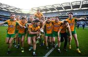 17 March 2019; Corofin players celebrate with The Andy Merrigan Cup following the AIB GAA Football All-Ireland Senior Club Championship Final match between Corofin and Dr Crokes at Croke Park in Dublin. Photo by Harry Murphy/Sportsfile