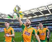 17 March 2019; Micheál Lundy of Corofin celebrates with The Andy Merrigan Cup following the AIB GAA Football All-Ireland Senior Club Championship Final match between Corofin and Dr Crokes at Croke Park in Dublin. Photo by Harry Murphy/Sportsfile