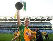 17 March 2019; Kieran Fitzgerald of Corofin celebrates with The Andy Merrigan Cup following the AIB GAA Football All-Ireland Senior Club Championship Final match between Corofin and Dr Crokes at Croke Park in Dublin. Photo by Harry Murphy/Sportsfile