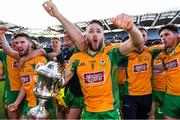 17 March 2019; Micheál Lundy of Corofin celebrates with The Andy Merrigan Cup after the AIB GAA Football All-Ireland Senior Club Championship Final match between Corofin and Dr Crokes' at Croke Park in Dublin. Photo by Piaras Ó Mídheach/Sportsfile