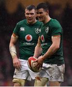 16 March 2019; Jonathan Sexton, right, and Peter O’Mahony of Ireland during the Guinness Six Nations Rugby Championship match between Wales and Ireland at the Principality Stadium in Cardiff, Wales. Photo by Brendan Moran/Sportsfile