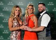 17 March 2019; Football For All International Player of the Year Nathalie O'Brien with mother Michelle and father Fergus following the Three FAI International Awards at RTE Studios in Donnybrook, Dublin. Photo by Seb Daly/Sportsfile