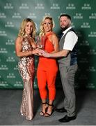 17 March 2019; Football For All International Player of the Year Nathalie O'Brien with mother Michelle and father Fergus following the Three FAI International Awards at RTE Studios in Donnybrook, Dublin. Photo by Seb Daly/Sportsfile