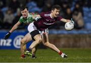 2 March 2019; Antaine Ó Laoí of Galway in action against Diarmuid O'Connor of Mayo during the Allianz Football League Division 1 Round 5 match between Mayo and Galway at Elverys MacHale Park in Castlebar, Mayo. Photo by Piaras Ó Mídheach/Sportsfile