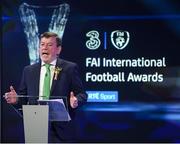 17 March 2019; FAI President Donal Conway during the Three FAI International Awards at RTE Studios in Donnybrook, Dublin. Photo by Stephen McCarthy/Sportsfile