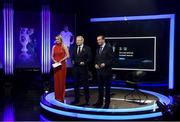 17 March 2019; RTÉ presenters, from left, Evanne Ní Chuilinn, Tony O'Donoghue and Peter Collins during the Three FAI International Awards at RTE Studios in Donnybrook, Dublin. Photo by Stephen McCarthy/Sportsfile