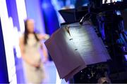 17 March 2019; A TV operators notes are seen during the Three FAI International Awards at RTE Studios in Donnybrook, Dublin. Photo by Stephen McCarthy/Sportsfile