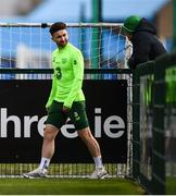 18 March 2019; Sean Maguire arrives to a Republic of Ireland training session at the FAI National Training Centre in Abbotstown, Dublin. Photo by Stephen McCarthy/Sportsfile