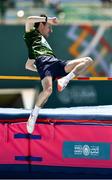 18 March 2019; Team Ireland's Conor Meade, a member of the Blackrock Flyers Special Olympics Club, from Blackrock, Co. Dublin, during the High Jump element of the Pentathlon on Day Four of the 2019 Special Olympics World Games in the Dubai Police Officer's Club Stadium, Dubai, United Arab Emirates.  Photo by Ray McManus/Sportsfile