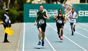 18 March 2019; Team Ireland's Brendan Maguire, 468, a member of COPE Foundation,from Castlemartyr, Co. Cork, on his way to winning a Silver Medal in the 400m on Day Four of the 2019 Special Olympics World Games in the Dubai Police Officer's Club Stadium, Dubai, United Arab Emirates.  Photo by Ray McManus/Sportsfile