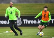 18 March 2019; David McGoldrick, left, and Harry Arter during a Republic of Ireland training session at the FAI National Training Centre in Abbotstown, Dublin. Photo by Stephen McCarthy/Sportsfile