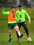 18 March 2019; Harry Arters, left, and Enda Stevens during a Republic of Ireland training session at the FAI National Training Centre in Abbotstown, Dublin. Photo by Seb Daly/Sportsfile