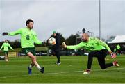 18 March 2019; Darren Randolph, right, and Harry Arter during a Republic of Ireland training session at the FAI National Training Centre in Abbotstown, Dublin. Photo by Stephen McCarthy/Sportsfile