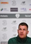 18 March 2019; James Collins speaking during a press conference at the FAI National Training Centre in Abbotstown, Dublin. Photo by Seb Daly/Sportsfile