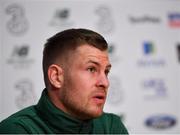 18 March 2019; James Collins speaking during a press conference at the FAI National Training Centre in Abbotstown, Dublin. Photo by Seb Daly/Sportsfile