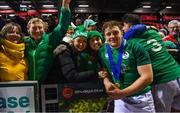 15 March 2019; Liam Turner of Ireland with supporters after the U20 Six Nations Rugby Championship match between Wales and Ireland at Zip World Stadium in Colwyn Bay, Wales. Photo by Piaras Ó Mídheach/Sportsfile