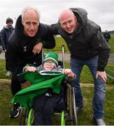 18 March 2019; John and his son Nathan Kiely, from Finglas, meet Republic of Ireland manager Mick McCarthy following a Republic of Ireland training session at the FAI National Training Centre in Abbotstown, Dublin. Photo by Stephen McCarthy/Sportsfile