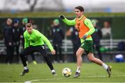18 March 2019; Robbie Brady and James McClean, left, during a Republic of Ireland training session at the FAI National Training Centre in Abbotstown, Dublin. Photo by Stephen McCarthy/Sportsfile