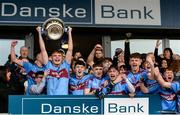 19 March 2019; Brandon Horan of St Michael's Enniskillen holds aloft the MacRory Cup after the Danske Bank MacRory Cup Final match between St Michael's Enniskillen and Omagh CBS at the Athletic Grounds in Armagh. Photo by Oliver McVeigh/Sportsfile