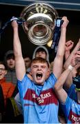 19 March 2019; Brandon Horan of St Michael's Enniskillen holds aloft the MacRory Cup after the Danske Bank MacRory Cup Final match between St Michael's Enniskillen and Omagh CBS at the Athletic Grounds in Armagh. Photo by Oliver McVeigh/Sportsfile