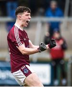 19 March 2019; Daniel Fullerton of Omagh CBS celebrates after scoring a penalty during the Danske Bank MacRory Cup Final match between St Michael's Enniskillen and Omagh CBS at the Athletic Grounds in Armagh. Photo by Oliver McVeigh/Sportsfile