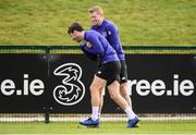 19 March 2019; Harry Arter, left, and James McClean during a Republic of Ireland training session at the FAI National Training Centre in Abbotstown, Dublin. Photo by Stephen McCarthy/Sportsfile
