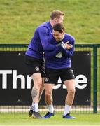 19 March 2019; Harry Arter, right, and James McClean during a Republic of Ireland training session at the FAI National Training Centre in Abbotstown, Dublin. Photo by Stephen McCarthy/Sportsfile