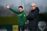 19 March 2019; Republic of Ireland manager Mick McCarthy and assistant coach Robbie Keane, left, during a training session at the FAI National Training Centre in Abbotstown, Dublin. Photo by Stephen McCarthy/Sportsfile