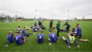 19 March 2019; Republic of Ireland players stretch folllowing a Republic of Ireland training session at the FAI National Training Centre in Abbotstown, Dublin. Photo by Stephen McCarthy/Sportsfile