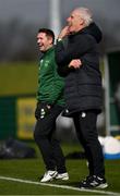 19 March 2019; Republic of Ireland assistant coach Robbie Keane, left, and manager Mick McCarthy during a training session at the FAI National Training Centre in Abbotstown, Dublin. Photo by Stephen McCarthy/Sportsfile