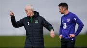 19 March 2019; Republic of Ireland manager Mick McCarthy and Enda Stevens during a training session at the FAI National Training Centre in Abbotstown, Dublin. Photo by Stephen McCarthy/Sportsfile