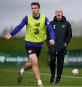 19 March 2019; Republic of Ireland manager Mick McCarthy and Seamus Coleman during a training session at the FAI National Training Centre in Abbotstown, Dublin. Photo by Stephen McCarthy/Sportsfile
