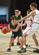 19 March 2019; Team Ireland's Stephen Murphy, a member of the Palmerstown Wildcats Special Olympics Club, from Lucan, Co. Dublin, in action against SO Switzerland during the Male / Mixed Playoff Round 1 Basketball game on Day Five of the 2019 Special Olympics World Games in the Abu Dhabi National Exhibition Centre, Abu Dhabi, United Arab Emirates.  Photo by Ray McManus/Sportsfile