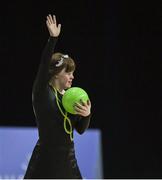 19 March 2019; Team Ireland's Rachel Murray, a member of the South Dublin Special Olympics Sports Club, from Rathfarnham, Dublin, during the Rhythmic Gymnastics 'Ball' exercise on Day Five of the 2019 Special Olympics World Games in the Abu Dhabi National Exhibition Centre, Abu Dhabi, United Arab Emirates. Photo by Ray McManus/Sportsfile