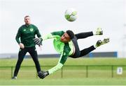 19 March 2019; Gavin Bazunu and goalkeeping coach Dan Connor during a Republic of Ireland U21's training session at the FAI National Training Centre in Abbotstown, Dublin. Photo by Stephen McCarthy/Sportsfile