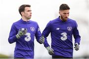 19 March 2019; Seamus Coleman, left, and Matt Doherty during a Republic of Ireland training session at the FAI National Training Centre in Abbotstown, Dublin. Photo by Stephen McCarthy/Sportsfile
