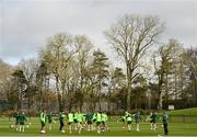 19 March 2019; Players warm up during a Republic of Ireland U21's training session at the FAI National Training Centre in Abbotstown, Dublin. Photo by Stephen McCarthy/Sportsfile