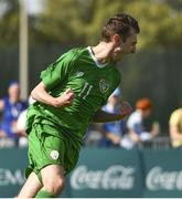 19 March 2019; Team Ireland's Brian O'Sullivan, a member of Limerick Celtic, from Rathkeale, Co. Limerick, celebrates scoring the third goal as Team Ireland beat SO Estonia 7-2 to take the Bronze medal place on Day Five of the 2019 Special Olympics World Games in Zayed Sports City, Airport Road, Abu Dhabi, United Arab Emirates. Photo by Ray McManus/Sportsfile