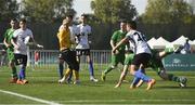 19 March 2019; Team Ireland's William McGrath, right, a member of Waterford SO Clubs, from Kilmacthomas, Co. Waterford, heads the 4th goal as Team Ireland beat SO Estonia 7-2 to take the Bronze medal place on Day Five of the 2019 Special Olympics World Games in Zayed Sports City, Airport Road, Abu Dhabi, United Arab Emirates.  Photo by Ray McManus/Sportsfile