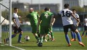 19 March 2019; Team Ireland's William McGrath, 4, a member of Waterford SO Clubs, from Kilmacthomas, Co. Waterford, scores the opening goal as Team Ireland beat SO Estonia 7-2 to take the Bronze medal place on Day Five of the 2019 Special Olympics World Games in Zayed Sports City, Airport Road, Abu Dhabi, United Arab Emirates. Photo by Ray McManus/Sportsfile