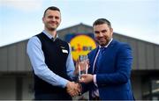 19 March 2019; The Lidl / Irish Daily Star Manager of the Month for February was announced today as Gerry McGill from Carlow. Gerry has masterminded a 100 per cent record to date for Carlow in Division 4 of the 2019 Lidl Ladies National Football League. In February, Carlow won all three of their matches, against Kilkenny, Limerick and Derry. Gerry was presented with his award by Mateusz Maksymyiuk, Store Manager, at the Lidl store on Tullow Road in Carlow. Photo by Ramsey Cardy/Sportsfile