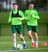 19 March 2019; Trevor Clarke, left, and Michael O'Connor during a Republic of Ireland U21's training session at the FAI National Training Centre in Abbotstown, Dublin. Photo by Stephen McCarthy/Sportsfile