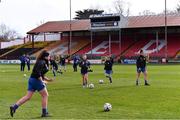 16 March 2019; Limerick players during the warm-up before the Só Hotels Women's National League match between Shelbourne and Limerick at Tolka Park in Dublin.  Photo by Piaras Ó Mídheach/Sportsfile