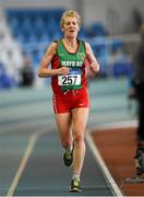 10 March 2019; Ann Murray of Mayo A.C. competing in the 1500m during the Irish Life Health Masters Indoors Championships at AIT in Athlone, Co Westmeath. Photo by Harry Murphy/Sportsfile