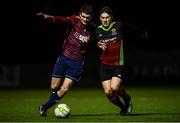 19 March 2019; Ryan Doherty of University Limerick in action against Danny Doyle of IT Carlow during the RUSTLERS Third Level CUFL Men's Premier Division Final Final match between Institute of Technology Carlow and University of Limerick at Athlone Town Stadium in Athlone, Co. Westmeath. Photo by Harry Murphy/Sportsfile