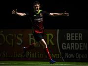 19 March 2019; Shane Barnes of IT Carlow celebrates after scoring his side's third goal during the RUSTLERS Third Level CUFL Men's Premier Division Final Final match between Institute of Technology Carlow and University of Limerick at Athlone Town Stadium in Athlone, Co. Westmeath. Photo by Harry Murphy/Sportsfile