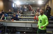 20 March 2019; Jack Byrne after greeting the media arrives for a Republic of Ireland press conference at the FAI National Training Centre in Abbotstown, Dublin. Photo by Stephen McCarthy/Sportsfile